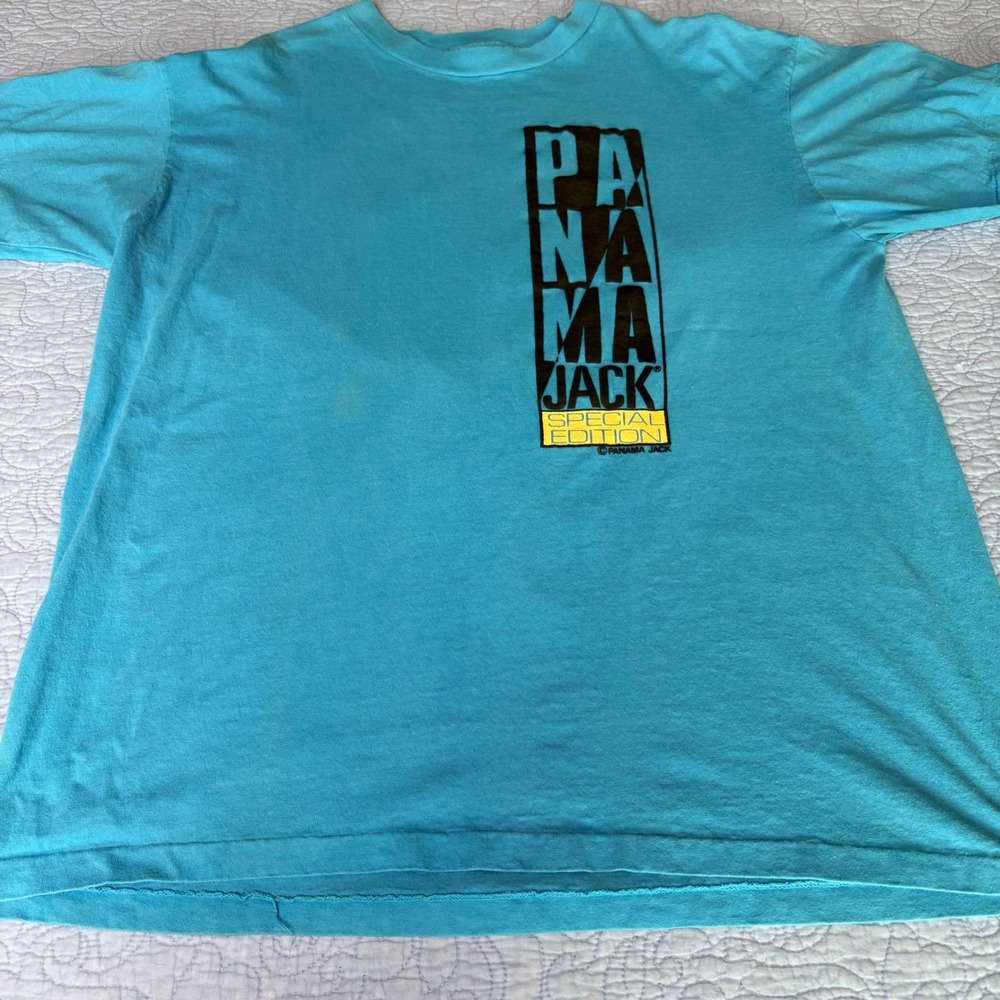 Vintage Panama Jack Special Edition T Shirt Single Stitch Blue USA Made One Size